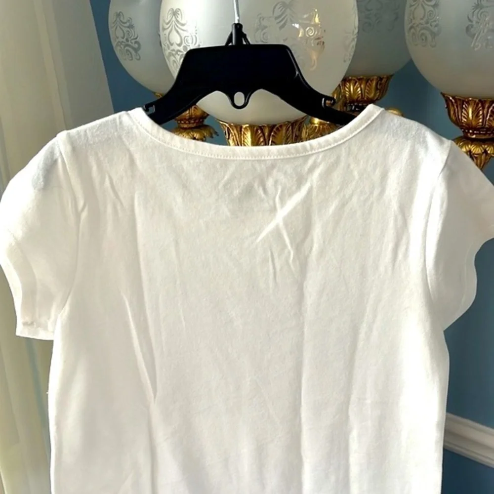 Brand New The Children’s Place White Short Sleeve Top Flip Sequins Floral Tiger